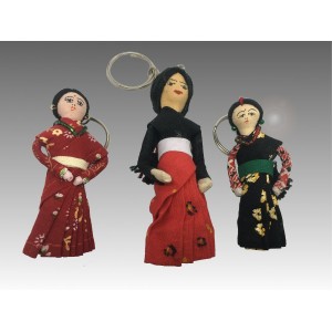 Portachiavi con bambola tradizionale