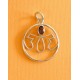Silver Longsal pendant with iolite stone